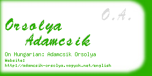 orsolya adamcsik business card